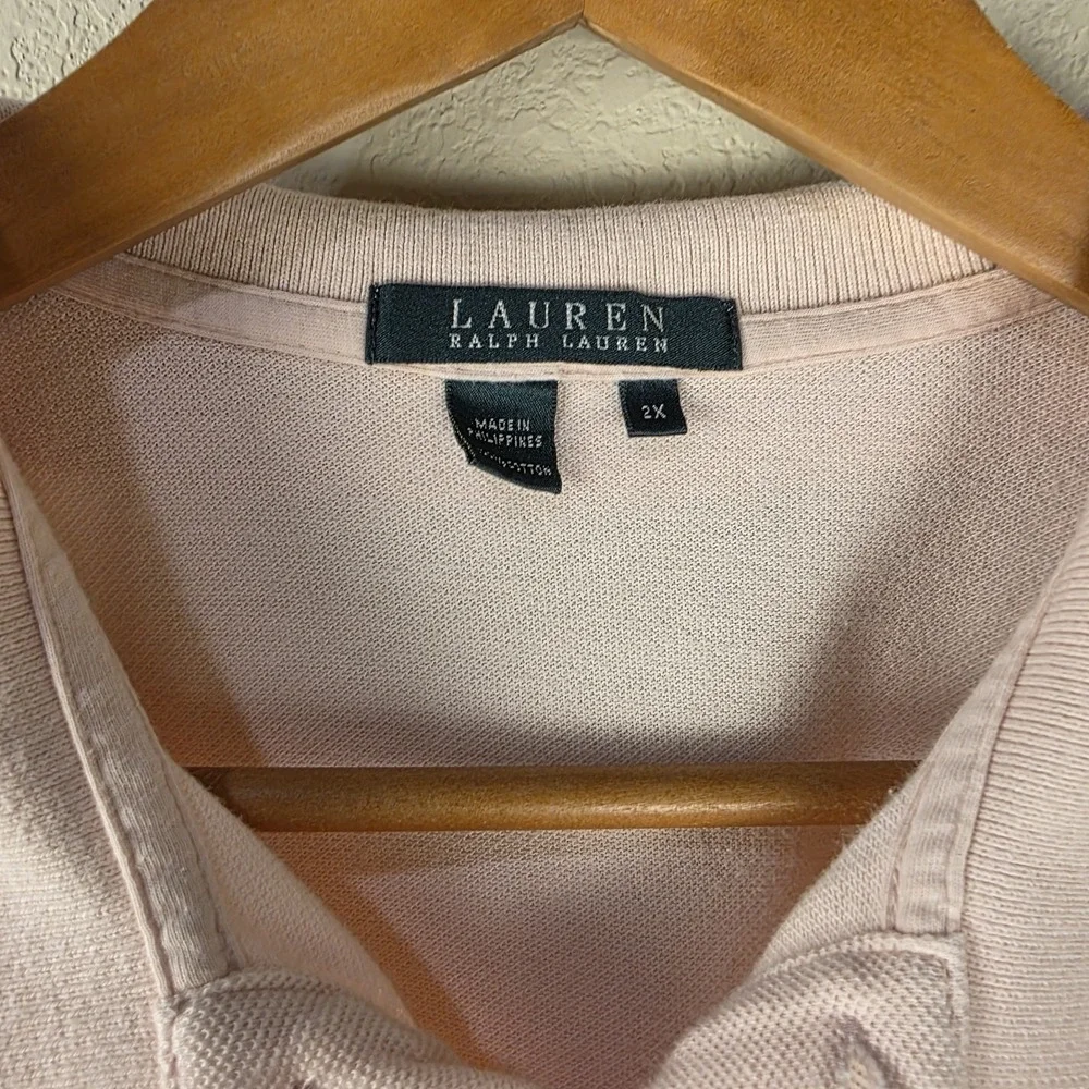 LAUREN RALPH LAUREN Mens‎ Short Sleeve Pink Polo Shirt In Size XXL